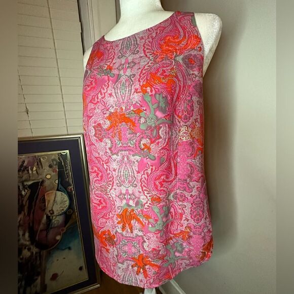 CAbi JUBILEE Tunic Top Paisley Lightweight Shell Size Small - Picture 3 of 11